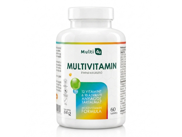 Multi 4U Multivitamin A–Z tabletta 60 db – 13 vitaminnal és 10 ásványi anyaggal