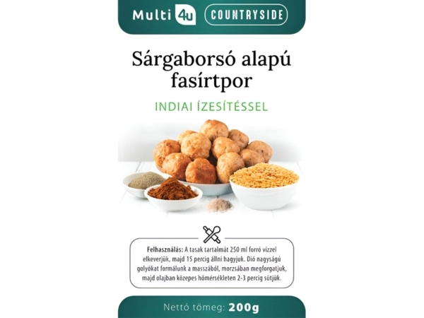 Multi 4U Countryside Sárgaborsó fasírt indiai 200g