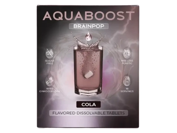 Aquaboost Brainpop Cola ízű pezsgőtabletta 18db 40g