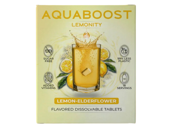 Aquaboost Lemonity Citrom-Bodza ízű pezsgőtabletta 18db 40g
