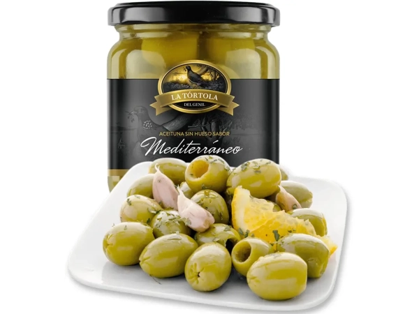 La Tórtola Mediterrán magozott olívabogyó 370 g – fűszeres mediterrán ízvilággal